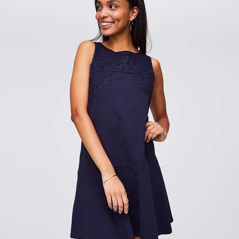 NWT LOFT Petite Floral Lace‎ Flippy Dress